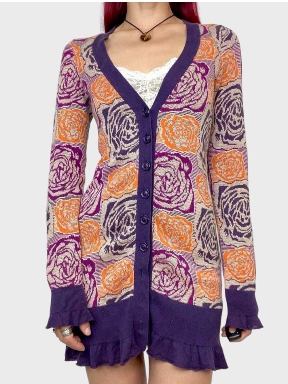 Anthropologie Sleeping On Snow Blooming Jacquard cardigan